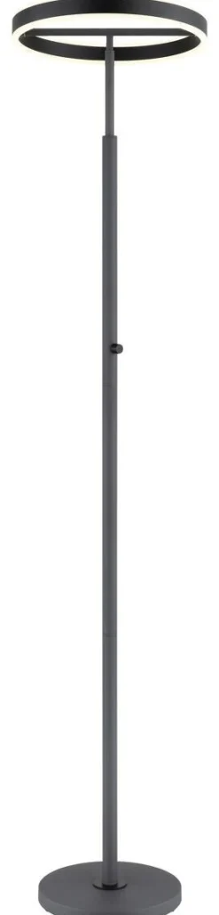 GLOBO Stehlampe schwarz anthrazit Opal Metall Acryl Aluminium H/D: ca. 181x40 cm 1 Brennstellen