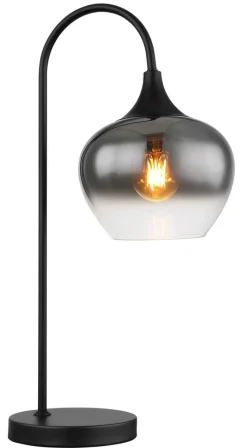 GLOBO Stehlampe schwarz Metall B/H/T: ca. 18x54x27,5 cm E27 1 Brennstellen