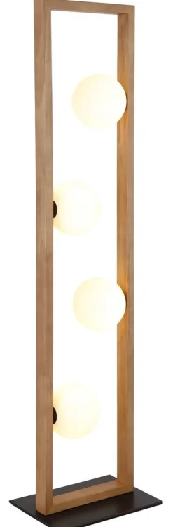 GLOBO Stehlampe schwarz Opal Metall Glas B/H/T: ca. 20x110x28 cm G9 4 Brennstellen