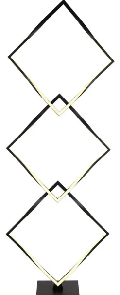 GLOBO Stehlampe schwarz Opal Metall Kunststoff Aluminium B/H/L: ca. 20x130x49 cm 1 Brennstellen