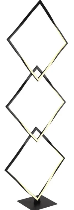GLOBO Stehlampe schwarz Opal Metall Kunststoff Aluminium B/H/L: ca. 20x130x49 cm 1 Brennstellen