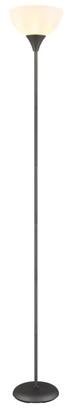 GLOBO Stehlampe titanfarbig schwarz Opal Kunststoff Metall H/D: ca. 178,5x25 cm E27 1 Brennstellen