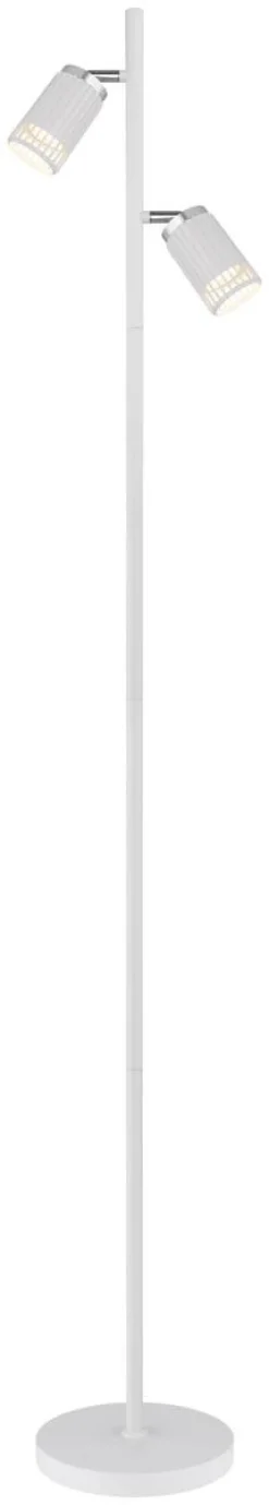 GLOBO Stehlampe weiß Metall Aluminium B/H/T/L: ca. 22x158x27,5x27,5 cm GU10 2 Brennstellen
