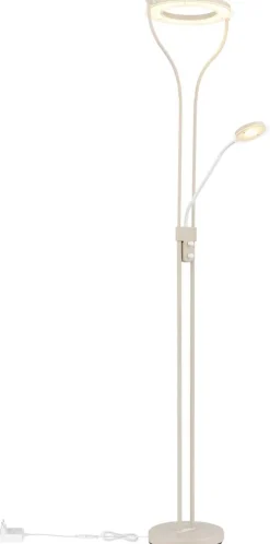 GLOBO Stehlampe weiß sand Satiniert Glas Metall B/H/L: ca. 31x194x35 cm null 1 Brennstellen