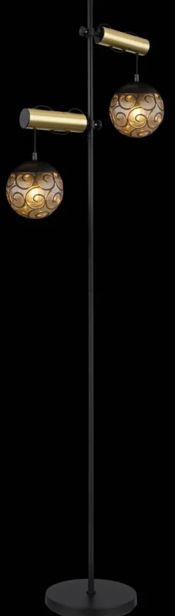 GLOBO Stehleuchte Fitz Rauch Metall Kunststoff B/H/T: ca. 51x168x25 cm E27 2 Brennstellen