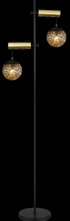 GLOBO Stehleuchte Fitz Rauch Metall Kunststoff B/H/T: ca. 51x168x25 cm E27 2 Brennstellen
