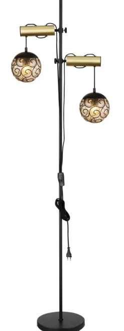 GLOBO Stehleuchte Fitz Rauch Metall Kunststoff B/H/T: ca. 51x168x25 cm E27 2 Brennstellen