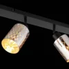 GLOBO Strahler klar mattschwarz Chrom Glas Metall B/H/L: ca. 9x22x86 cm E27 4 Brennstellen