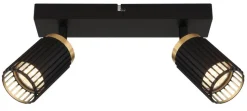 GLOBO Strahler mattschwarz Aluminium Metall B/H/T/L: ca. 12,5x15,5x26x26 cm GU10 2 Brennstellen