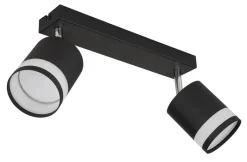 GLOBO Strahler Opal schwarz Kunststoff Metall B/H/L: ca. 8,2x18,5x30 cm 2 Brennstellen
