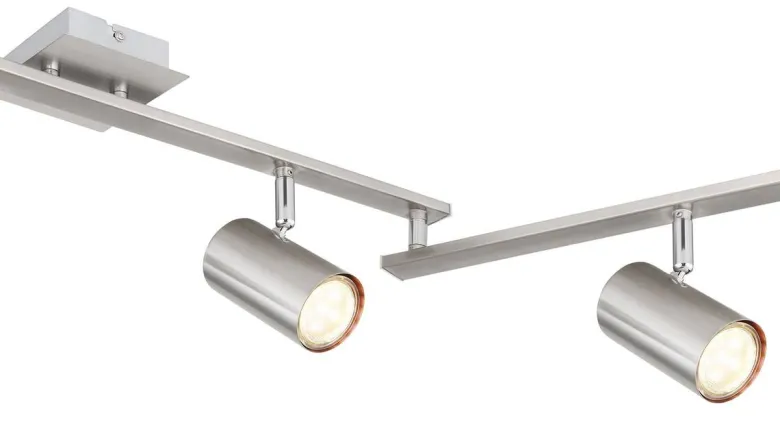 GLOBO Strahler 57910-6 Robby nickel Metall B/H/L: ca. 10x18,5x180 cm GU10 6 Brennstellen