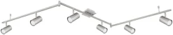 GLOBO Strahler 57910-6 Robby nickel Metall B/H/L: ca. 10x18,5x180 cm GU10 6 Brennstellen
