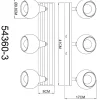 GLOBO Strahler schwarz Chrom Glas Metall B/H/L: ca. 14x22,5x23 cm E14 3 Brennstellen