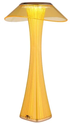 GLOBO Tischleuchte amber weiß Craft Gold Kunststoff Acryl H/D: ca. 27,4x15,1 cm 1 Brennstellen