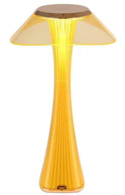 GLOBO Tischleuchte amber weiß Craft Gold Kunststoff Acryl H/D: ca. 27,4x15,1 cm 1 Brennstellen