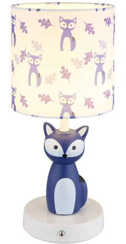 GLOBO Tischleuchte blau weiß Metall Keramik Textil H/D: ca. 33,5x15 cm 1 Brennstellen