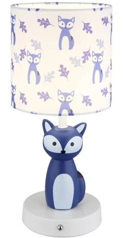 GLOBO Tischleuchte blau weiß Metall Keramik Textil H/D: ca. 33,5x15 cm 1 Brennstellen