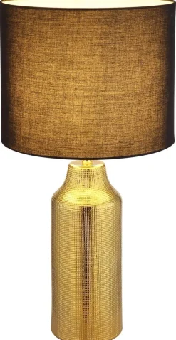 GLOBO Tischleuchte ELDEN 21736G schwarz gold Keramik H/D: ca. 61x30,5 cm E27 1 Brennstellen