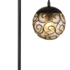 GLOBO Tischleuchte Fitz schwarz Rauch Metall Kunststoff B/H/T: ca. 18x55x34 cm E27 1 Brennstellen