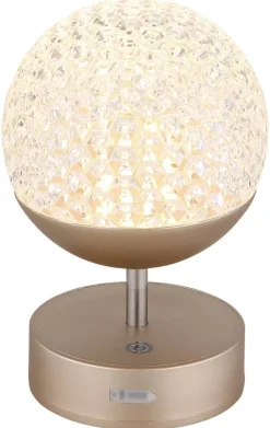 GLOBO Tischleuchte Gavin gold Kunststoff Acryl H/D: ca. 31,5x12 cm