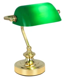 GLOBO Tischleuchte Klaus grün gold Metall B/H/L: ca. 19x24x17 cm E14 1 Brennstellen