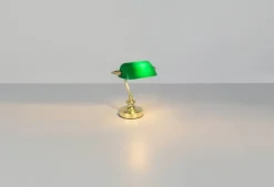 GLOBO Tischleuchte Klaus grün gold Metall B/H/L: ca. 19x24x17 cm E14 1 Brennstellen
