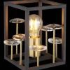 GLOBO Tischleuchte LISBON 15644T gold mattschwarz Rauch Glas Metall B/H/L: ca. 15x20x15 cm E27 1 Brennstellen