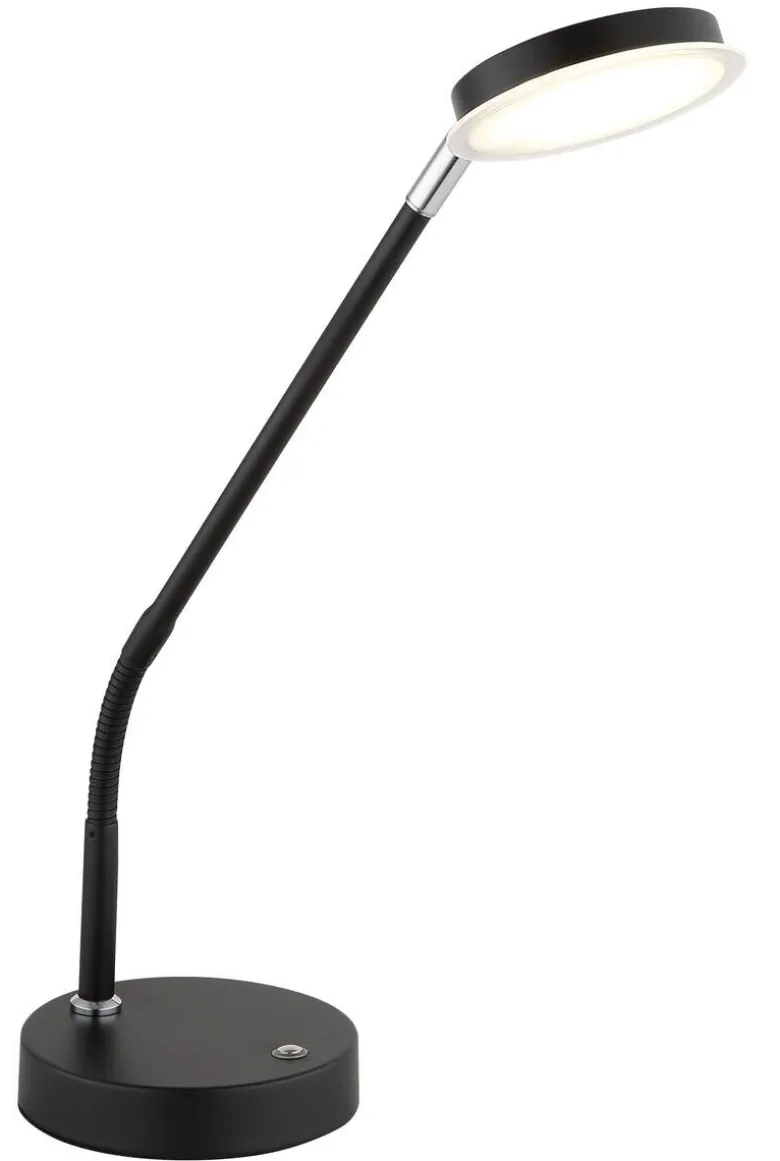 GLOBO Tischleuchte mattschwarz Metall B/H/L: ca. 13x52x43 cm 1 Brennstellen