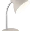 GLOBO Tischleuchte sand Chrom Metall Kunststoff B/H/L: ca. 21,5x12,5x35 cm E27 1 Brennstellen