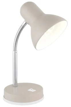 GLOBO Tischleuchte sand Chrom Metall Kunststoff B/H/L: ca. 21,5x12,5x35 cm E27 1 Brennstellen