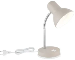 GLOBO Tischleuchte sand Chrom Metall Kunststoff B/H/L: ca. 21,5x12,5x35 cm E27 1 Brennstellen