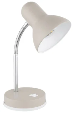 GLOBO Tischleuchte sand Chrom Metall Kunststoff B/H/L: ca. 21,5x12,5x35 cm E27 1 Brennstellen