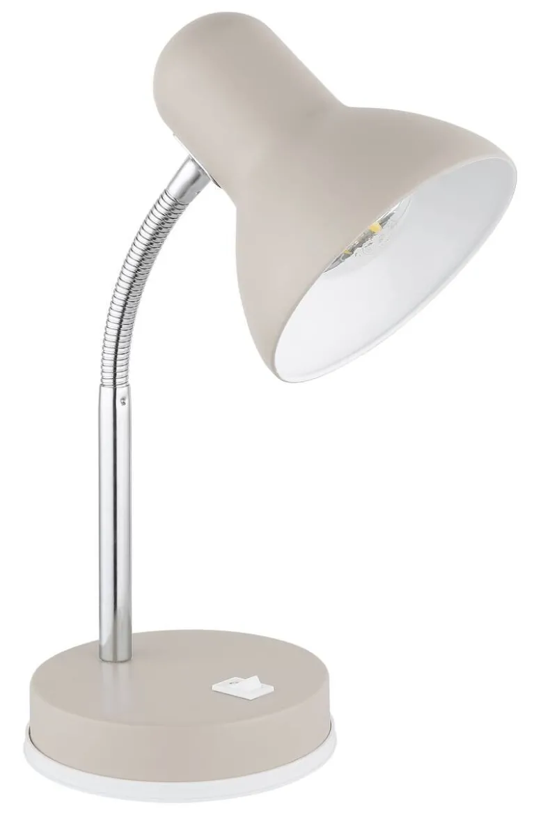 GLOBO Tischleuchte sand Chrom Metall Kunststoff B/H/L: ca. 21,5x12,5x35 cm E27 1 Brennstellen