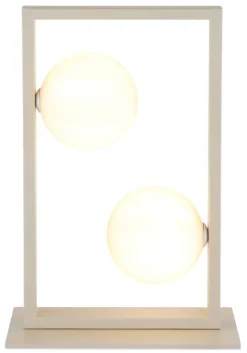 GLOBO Tischleuchte sand mattschwarz creme Glas Metall B/H/L: ca. 12x40x28 cm G9 2 Brennstellen