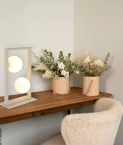 GLOBO Tischleuchte sand mattschwarz creme Glas Metall B/H/L: ca. 12x40x28 cm G9 2 Brennstellen