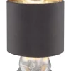 GLOBO Tischleuchte silber grau Kunststoff Samt H/D: ca. 41x18 cm E27 1 Brennstellen