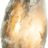 GLOBO Tischleuchte Stone grau braun Holz H/D: ca. 20,3x11,4 cm E14 1 Brennstellen