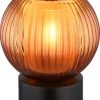 GLOBO Tischleuchte Zumba grün schwarz Metall Glas H/D: ca. 17x15 cm E27 1 Brennstellen