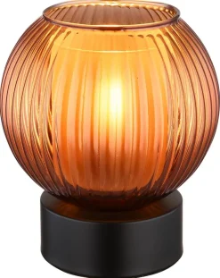 GLOBO Tischleuchte Zumba grün schwarz Metall Glas H/D: ca. 17x15 cm E27 1 Brennstellen