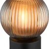 GLOBO Tischleuchte Zumba schwarz petrol Glas Metall H/D: ca. 17x15 cm E27 1 Brennstellen