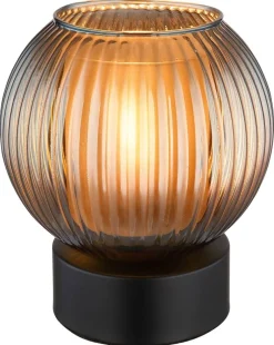 GLOBO Tischleuchte Zumba schwarz petrol Glas Metall H/D: ca. 17x15 cm E27 1 Brennstellen
