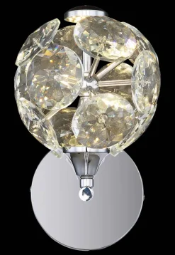GLOBO Wandleuchte Chrom klar Metall Glas H: ca. 24 cm 1 Brennstellen