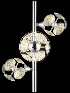 GLOBO Wandleuchte klar Chrom Metall Glas B/H: ca. 41x27 cm 1 Brennstellen