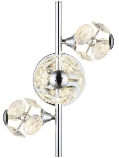 GLOBO Wandleuchte klar Chrom Metall Glas B/H: ca. 41x27 cm 1 Brennstellen