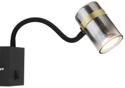 GLOBO Wandleuchte klar schwarz Metall B/H: ca. 7x40,5 cm GU10 1 Brennstellen