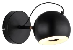GLOBO Wandleuchte mattschwarz gold Metall D: ca. 12 cm 1 Brennstellen