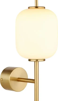 GLOBO Wandleuchte messing Glas Metall B/H: ca. 13,5x29 cm 1 Brennstellen