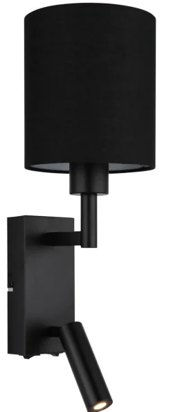 GLOBO Wandleuchte schwarz Metall B/H/L: ca. 17x45,5x15 cm E27 2 Brennstellen