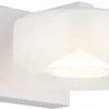 GLOBO Wandleuchte weiß Opal Glas Metall B/H: ca. 15x11 cm 1 Brennstellen