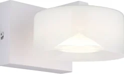 GLOBO Wandleuchte weiß Opal Glas Metall B/H: ca. 15x11 cm 1 Brennstellen